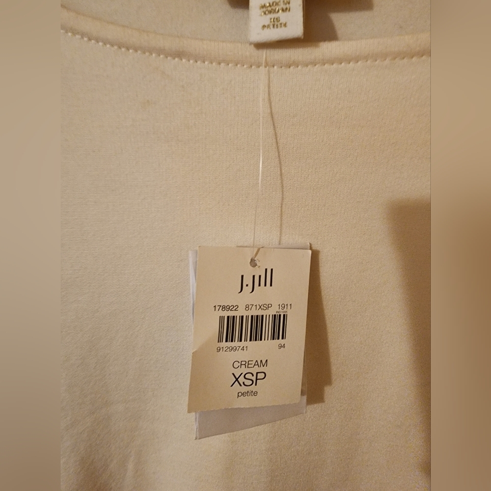 J.Jill NWT OF white short dress  3/4sleeves with bronze and silver rhinestones - Picture 4 of 4